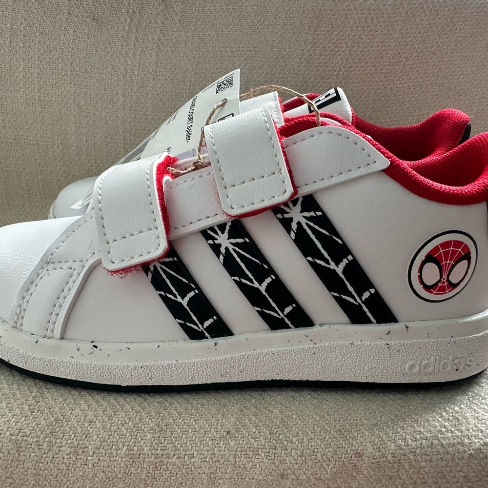 Brand new wl tags Adidas Kids Grand Court Spider-Man Sneakers size 10 - Picture 6 of 8